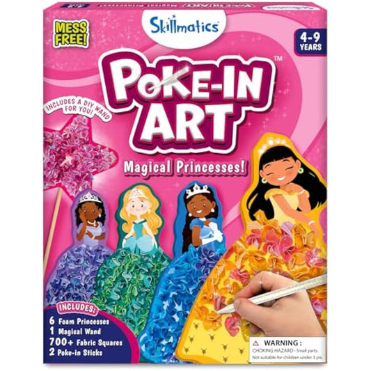 Skillmatics Poke-in Art - Magical Princesses, Mess-Free Fun for Kids, DIY Wood Craft Kits, Creative Activity, Easter Gifts for Girls & Boys Ages 4, 5, 6, 7, 8, 9