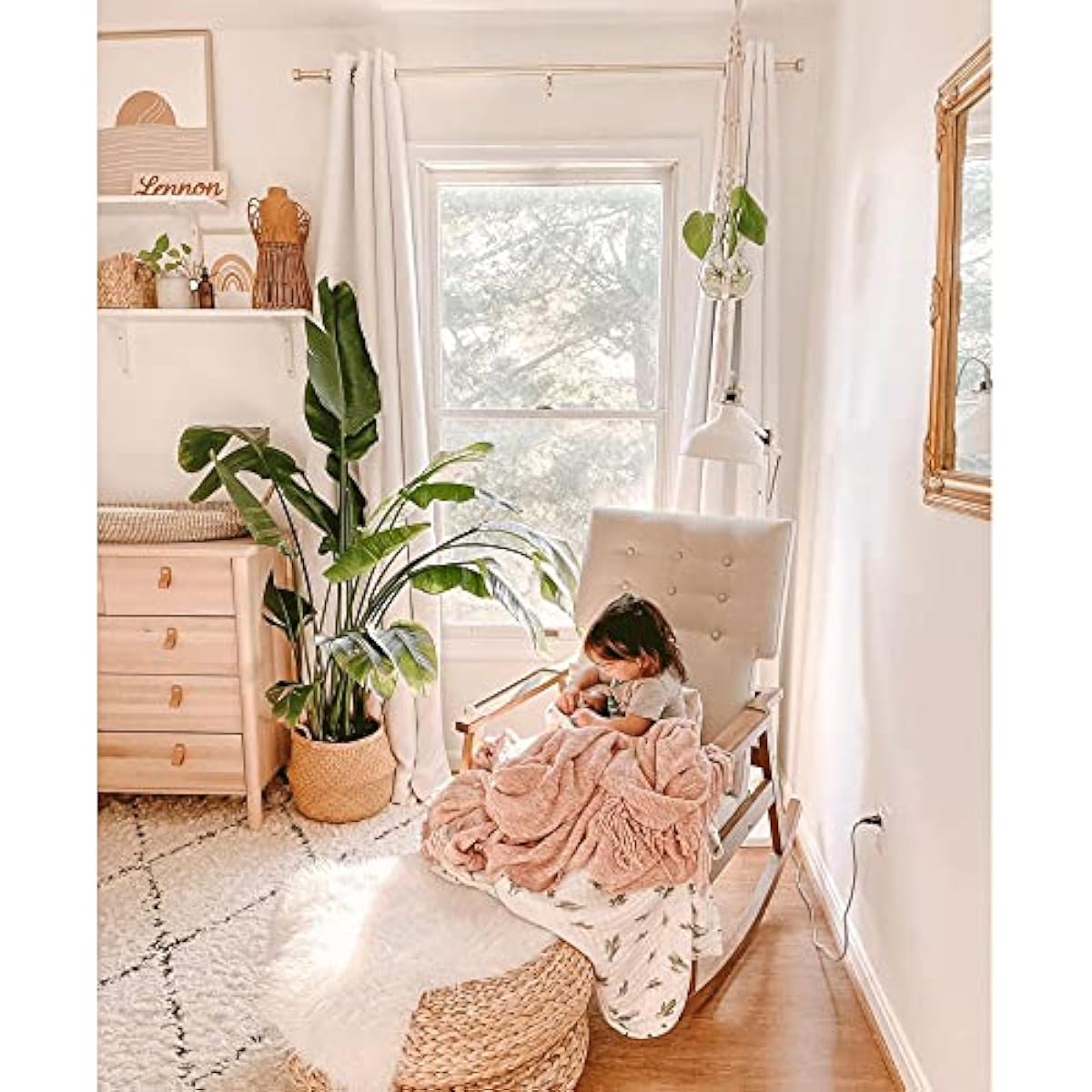 NICETOWN 100% Blackout Window Curtain Panels, Cold and Full Light Blocking Drapes with Black Liner for Nursery, 84 inches Drop Thermal Insulated Draperies (White, 2 Pieces, 52 Wide Each Panel)