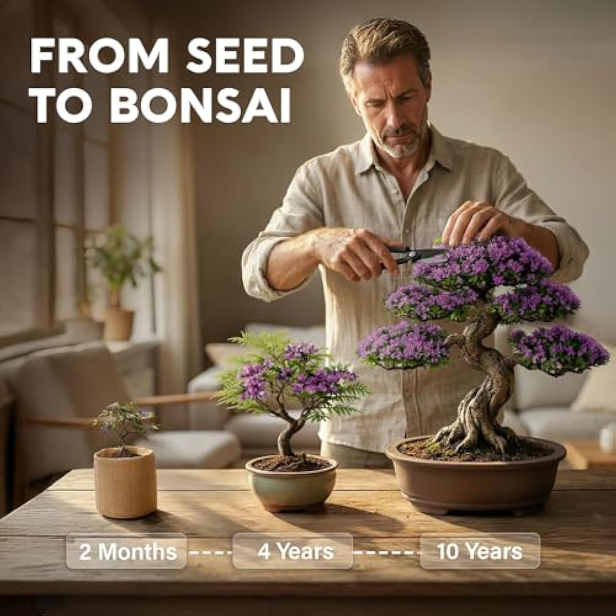 Bonsai Tree Kit for Beginners – 5X Unique Japanese Bonzai Trees | Complete Indoor Bonsai Starter Kit for Growing Bonsai Plants with Tools & Planters – DIY Gardening Gifts for Women & Men