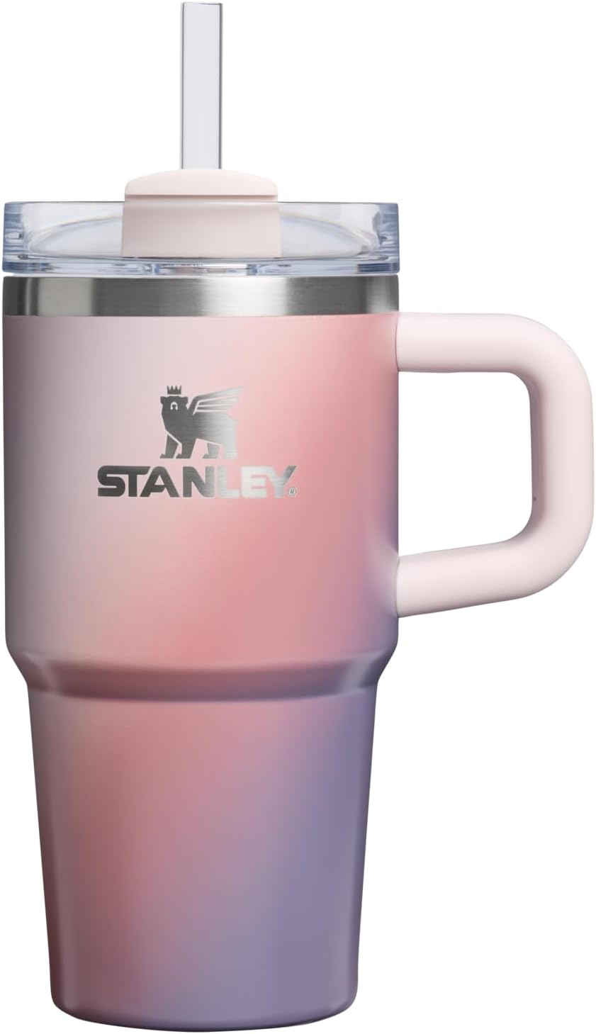 STANLEY Quencher H2.0 Tumbler with Handle and Straw 40 oz | Flowstate 3-Position Lid | Cup Holder Compatible for Travel | Insulated Stainless Steel Cup | BPA-Free | Cherry Blossom