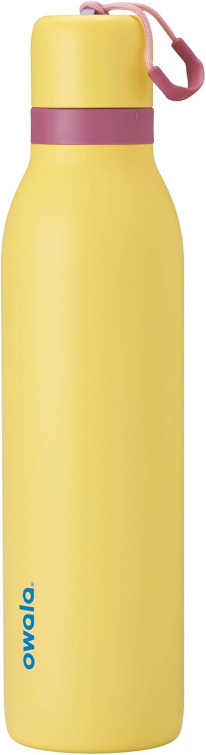 Owala FreeSip Twist Insulated Stainless Steel Water Bottle with Straw for Sports and Travel, BPA-Free, 24-oz, Blue/Grey (Foggy Tide)