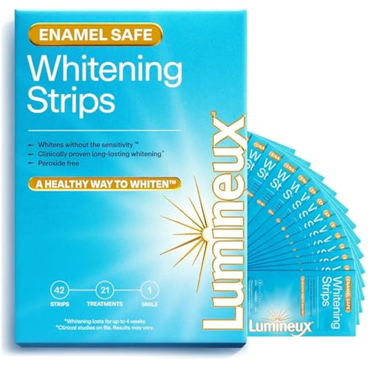 Lumineux Teeth Whitening Strips - 21 Treatments (3 Months) - Peroxide Free - Enamel Safe for Whiter Teeth - Whitening Without The Sensitivity - Dentist Formulated - Sensitivity