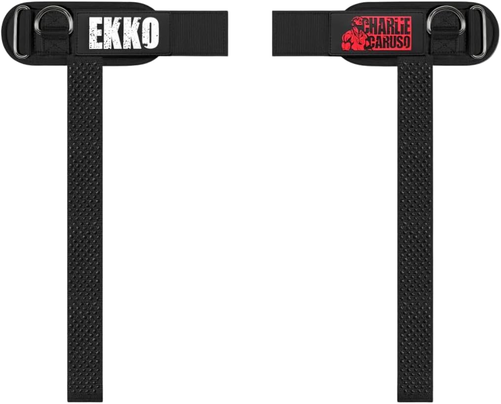 Ekkovision Weight Lifting Straps With Cuffed D Ring, Wrist Support for Men, Heavy Duty Thick Comfortable Lifting Straps, Secure Fit, Enhanced Grip, Straps for Weightlifting & Gym Training, Black