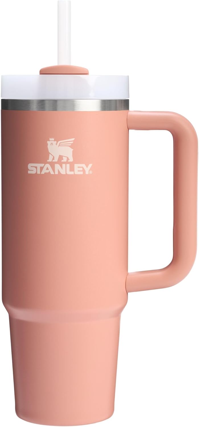 STANLEY Quencher H2.0 Tumbler with Handle and Straw 40 oz | Flowstate 3-Position Lid | Cup Holder Compatible for Travel | Insulated Stainless Steel Cup | BPA-Free | Cherry Blossom