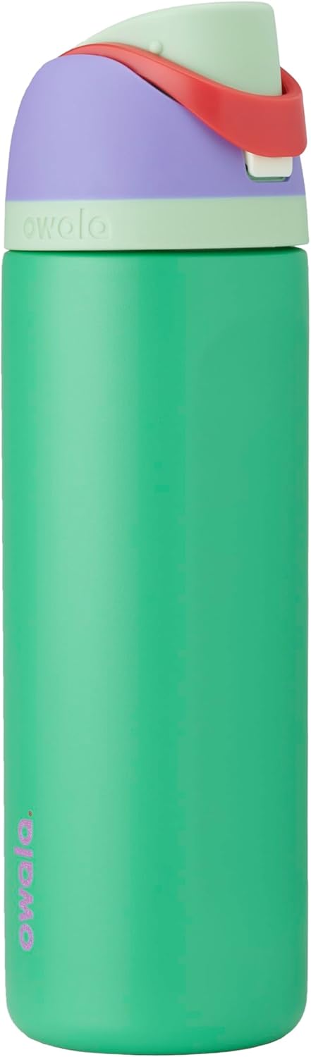 Owala Disney Princess FreeSip Insulated Stainless Steel Water Bottle with Straw for Sports and Travel, BPA-Free Sports Water Bottle, 24 oz, Cinderella