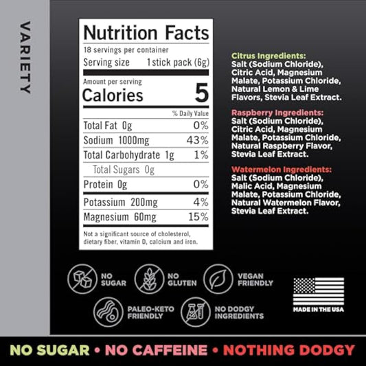 LMNT Zero Sugar Electrolytes - Variety Pack Bundle | Drink Mix | 18-Count