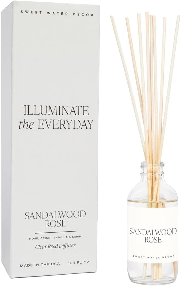 Sweet Water Decor Salt & Sea Reed Diffuser Set - Sea Salt Citrus & Musk Amber Scent Diffuser - Reed Diffusers for Home with Long Lasting Fragrance - Non-Toxic Oil Reed Diffuser - Made in The USA