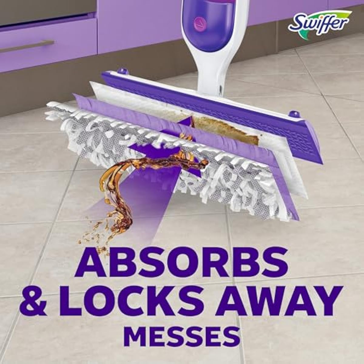 Swiffer PowerMop Multi-Surface Mop Kit for Floor Cleaning, Fresh Scent, Mopping Kit Includes PowerMop, 2 Mopping Pad Refills, 1 Floor Cleaning Solution with Fresh Scent and 2 Batteries