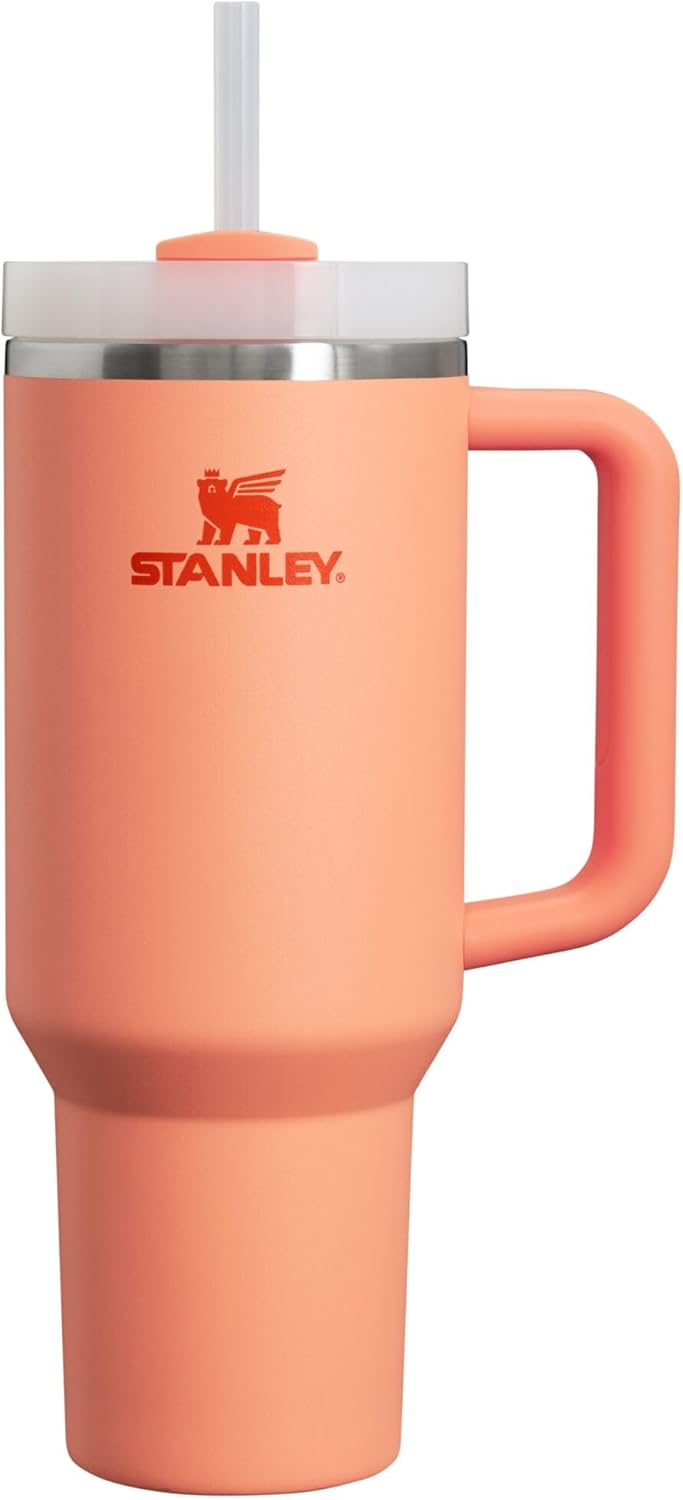 STANLEY Quencher H2.0 Tumbler with Handle and Straw 40 oz | Flowstate 3-Position Lid | Cup Holder Compatible for Travel | Insulated Stainless Steel Cup | BPA-Free | Cherry Blossom