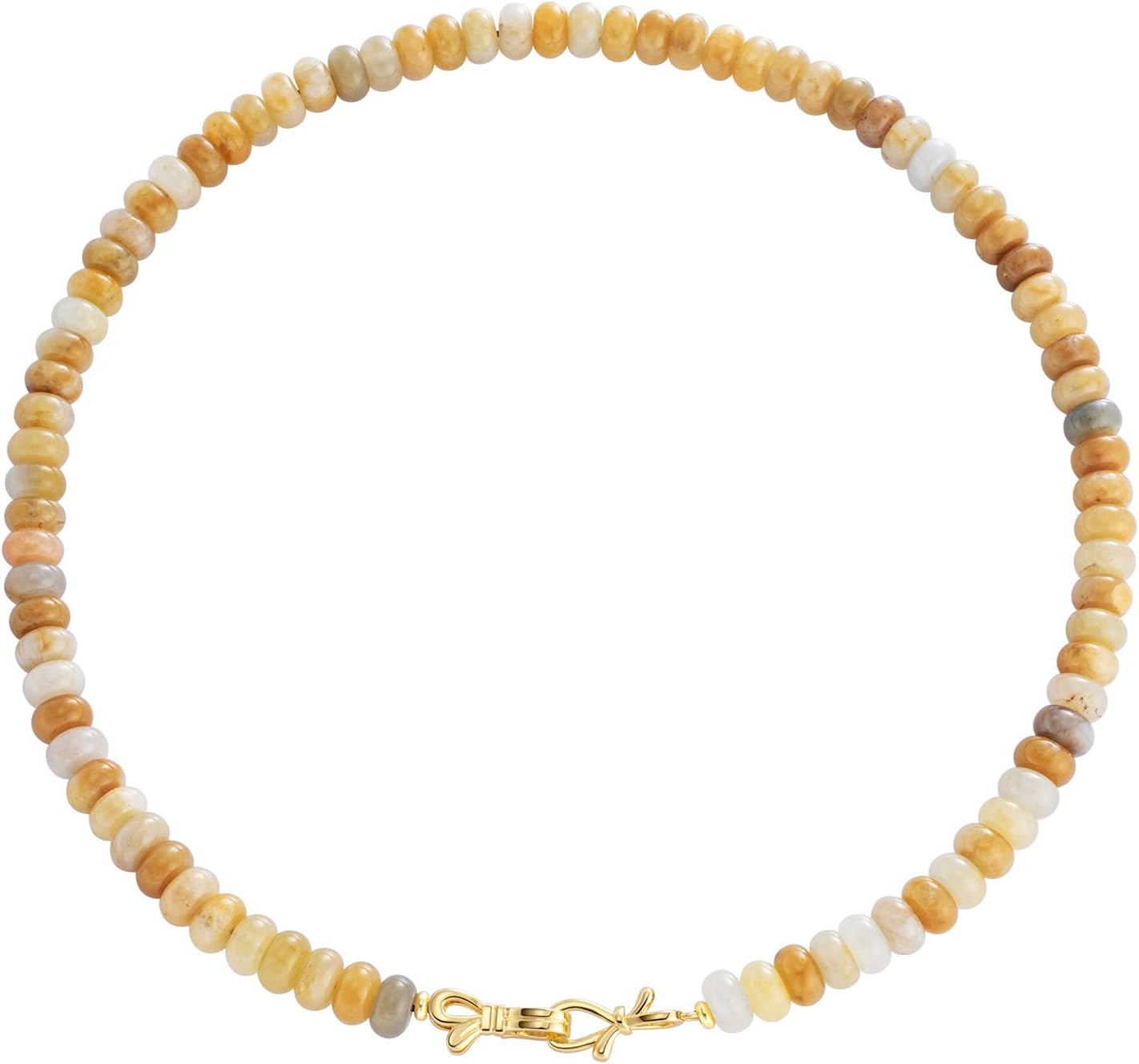 Rainbow Colorful Gemstone Beaded Choker Necklace for Women 14K Gold Bow Birthstone Beads Chokers 18inches