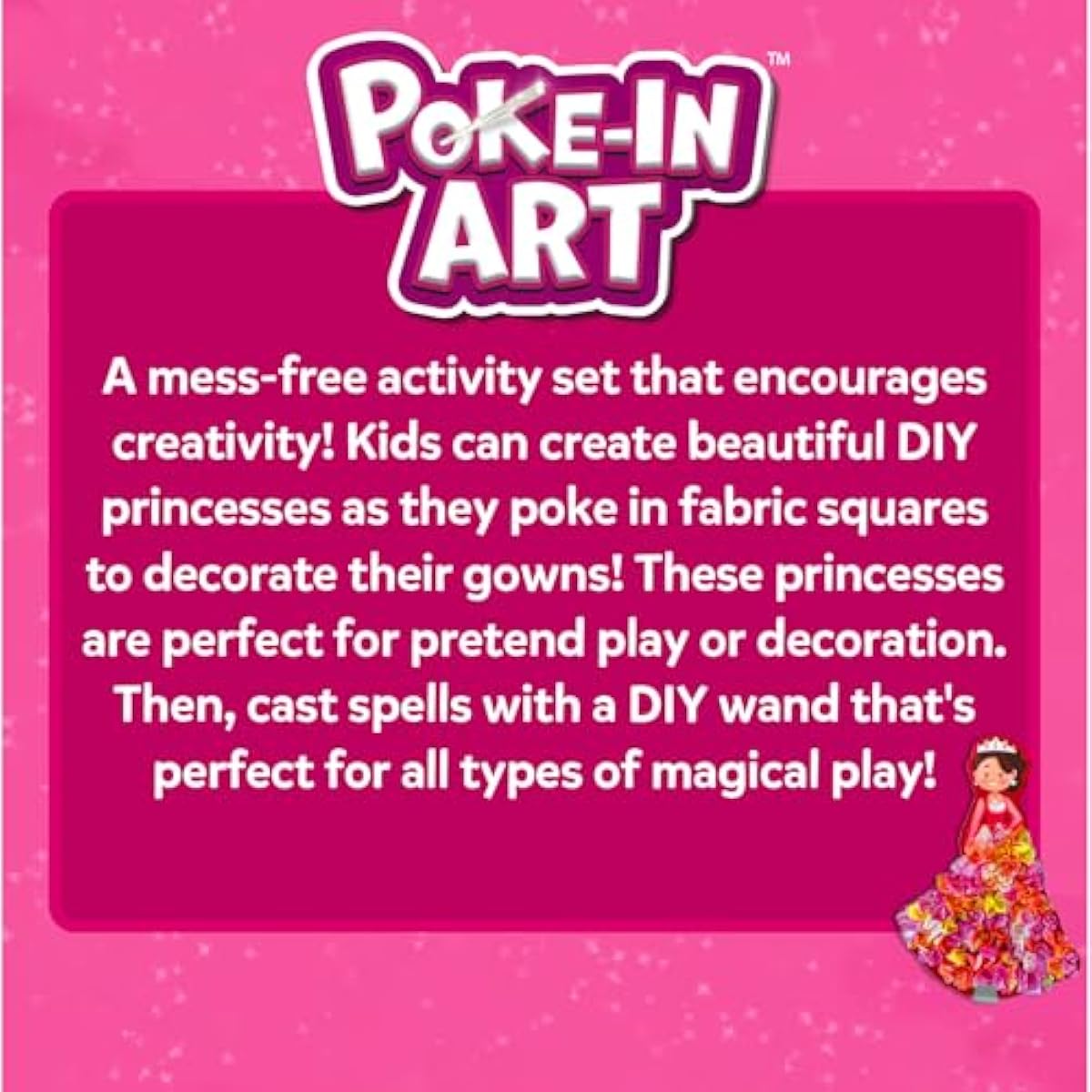 Skillmatics Poke-in Art - Magical Princesses, Mess-Free Fun for Kids, DIY Wood Craft Kits, Creative Activity, Easter Gifts for Girls & Boys Ages 4, 5, 6, 7, 8, 9