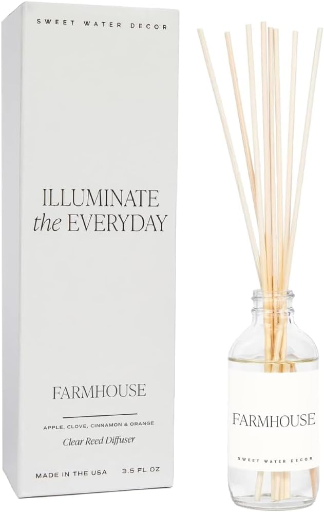 Sweet Water Decor Salt & Sea Reed Diffuser Set - Sea Salt Citrus & Musk Amber Scent Diffuser - Reed Diffusers for Home with Long Lasting Fragrance - Non-Toxic Oil Reed Diffuser - Made in The USA