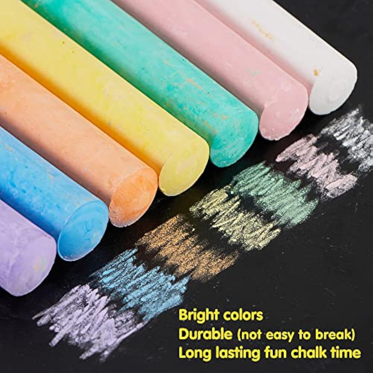 JOYIN 160 PCS Sidewalk Chalks Set-16 Colors Non-Toxic Washable Jumbo Chalk for Outdoor Art Play, Painting on Chalkboard, Blackboard and Playground