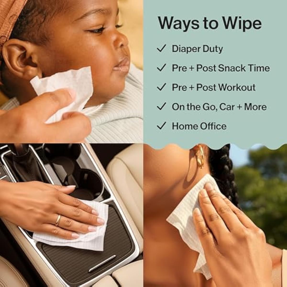 The Honest Company Baby Wipes for Sensitive Skin, Hypoallergenic, Fragrance-Free, Multi-Use, Pattern Play Design, 720 Count (8 Packs of 90)
