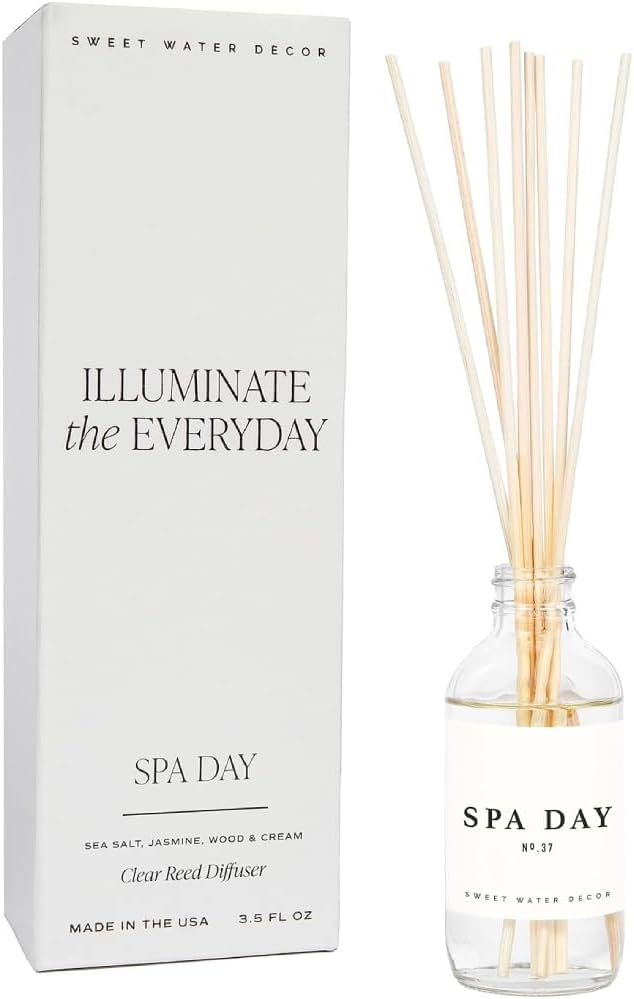 Sweet Water Decor Salt & Sea Reed Diffuser Set - Sea Salt Citrus & Musk Amber Scent Diffuser - Reed Diffusers for Home with Long Lasting Fragrance - Non-Toxic Oil Reed Diffuser - Made in The USA