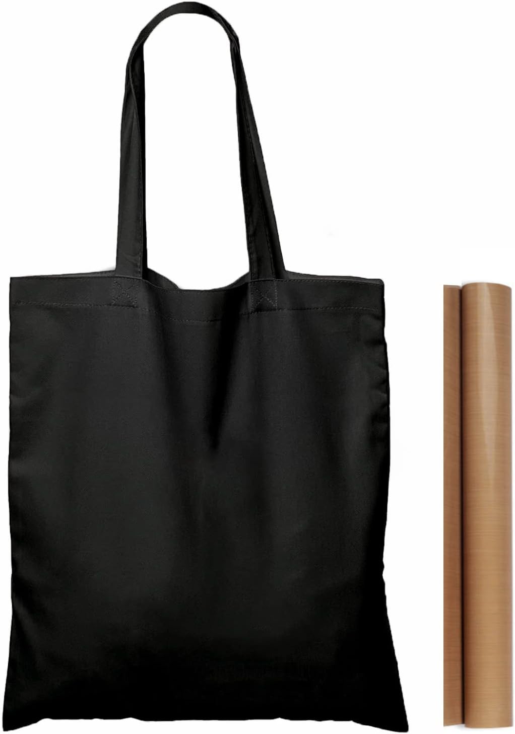 NPBAG 25 Pack 15'' X 16'' Natural Cotton Tote Bags, Lightweight Blank Bulk Cloth bags with 1pc of PTFE Teflon Sheet