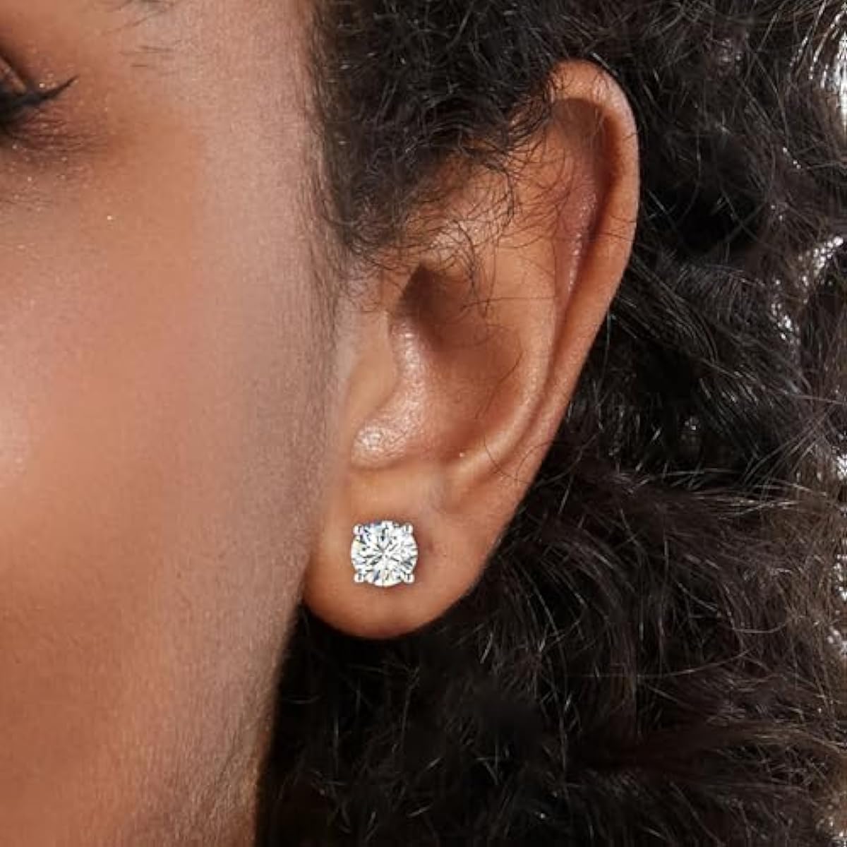 Kosuwo Moissanite Stud Earrings 2.0CT D Color,GRA 925 Sterling Silver Earrings for Men 18K White Gold Plating Earrings for Women,wedding earrings