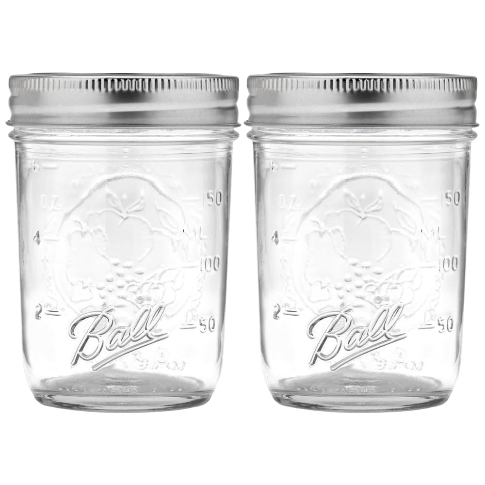 Ball Wide Mouth Pint 16-Ounce Glass Mason Jar with Lids and Bands, 12-Count