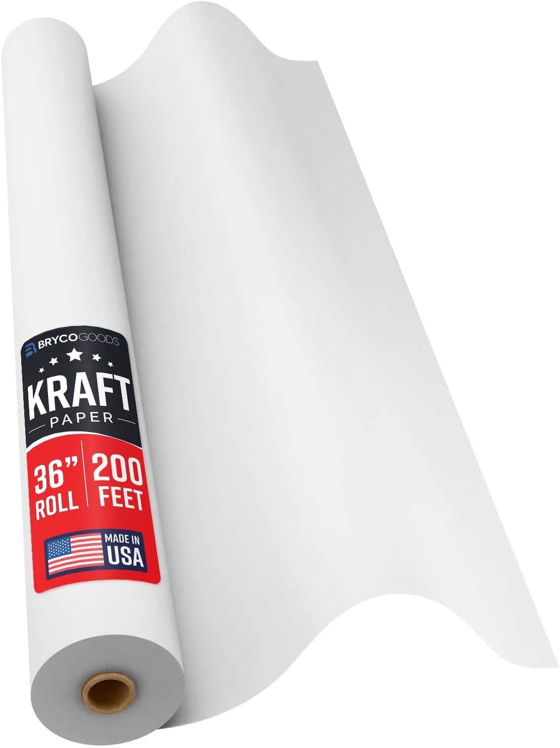 Large Brown Kraft Paper Roll - 36" x 1200" (100 ft) - Made in USA - Ideal for Gift Wrapping, Packing, Moving, Postal, Shipping, Parcel, Wall Art, Crafts, Bulletin Boards, Floor Cover or Table Runner