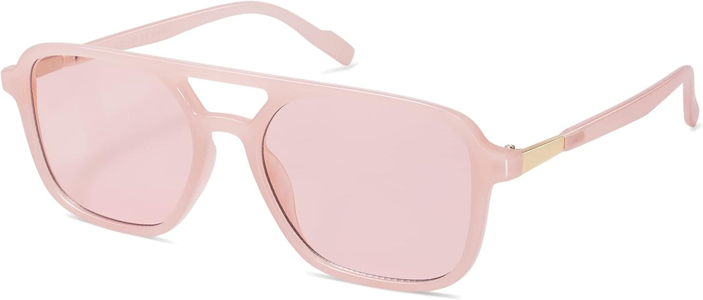 SOJOS Retro Aviator Sunglasses for Women Men,Trendy Rectangle Womens Mens Shades Sun Glasses SJ2202