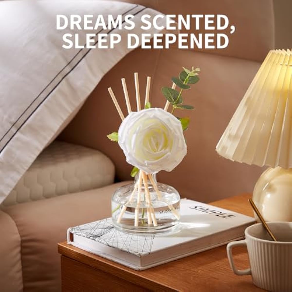 Reed Diffusers Set, 7.10 oz Flower Scented Diffuser with 7 Sticks, Long Lasting Home Fragrance for 120 Days, Perfect for Bathroom, Shelf Decor, Air Fresheners
