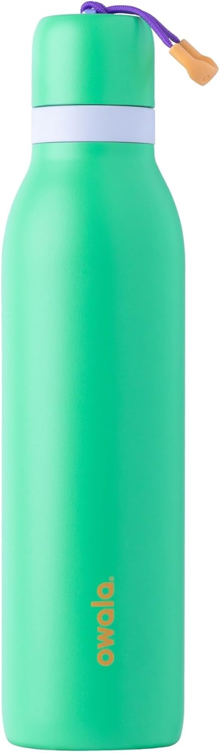 Owala FreeSip Twist Insulated Stainless Steel Water Bottle with Straw for Sports and Travel, BPA-Free, 24-oz, Blue/Grey (Foggy Tide)