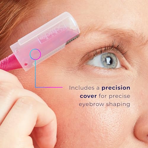 Schick Hydro Silk Touch-Up Dermaplaning Tool with Precision Cover, 3ct | Dermaplane Razor, Face Razors for Women, Peach Fuzz Remover