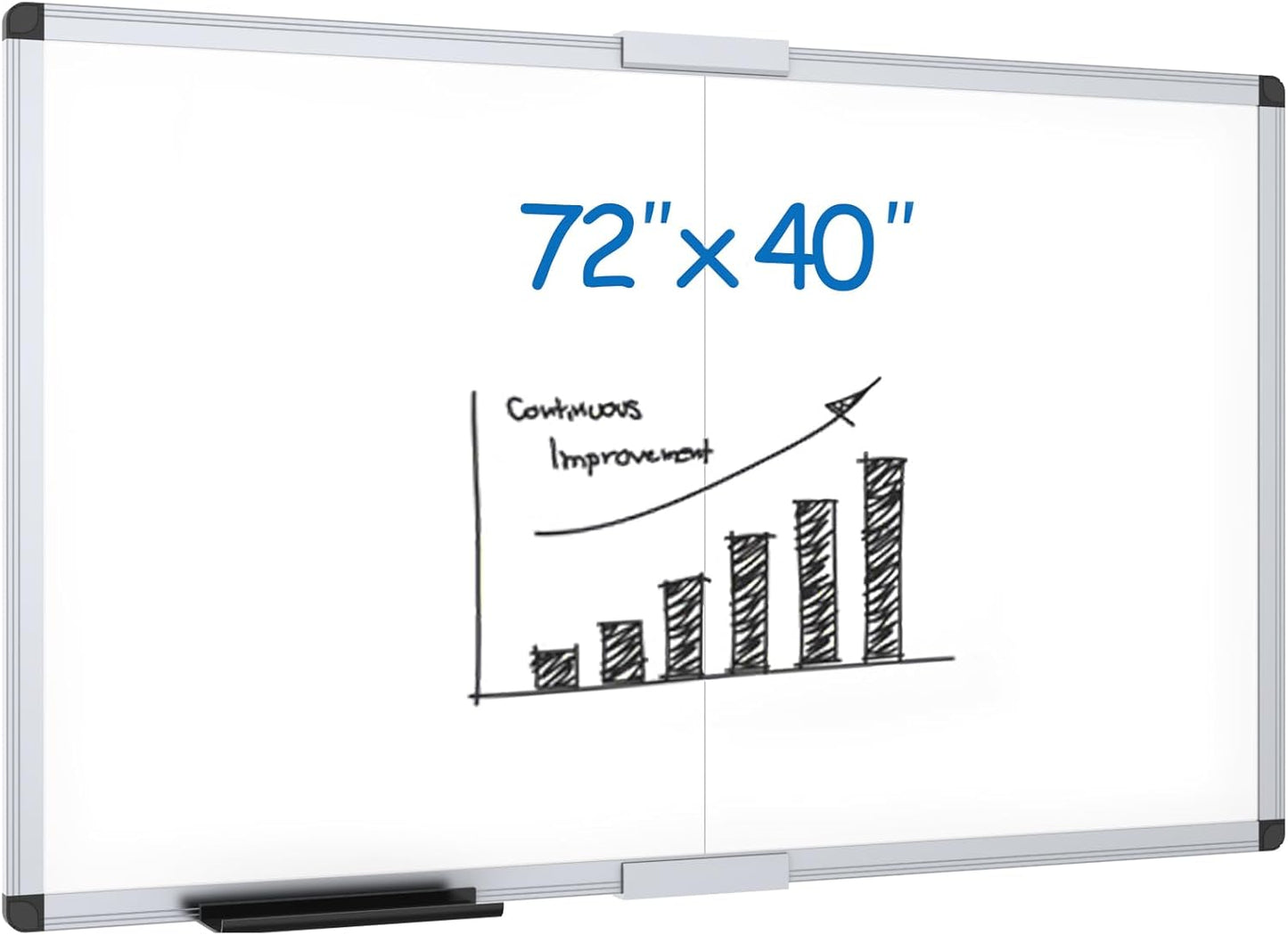 VIZ-PRO Magnetic Dry Erase Board, 36 X 24 Inches, Silver Aluminium Frame