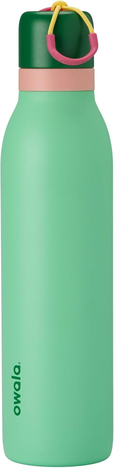 Owala FreeSip Twist Insulated Stainless Steel Water Bottle with Straw for Sports and Travel, BPA-Free, 24-oz, Blue/Grey (Foggy Tide)