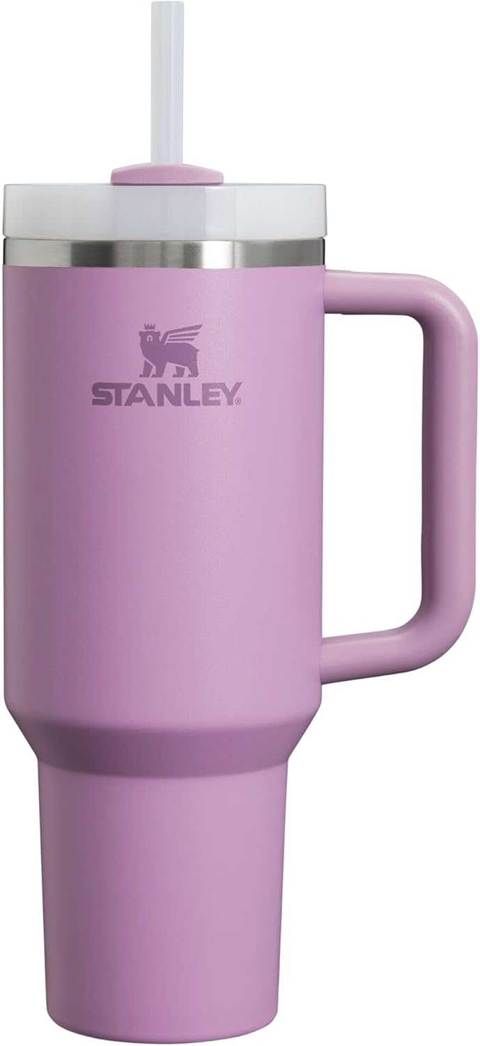 STANLEY Quencher H2.0 Tumbler with Handle and Straw 40 oz | Flowstate 3-Position Lid | Cup Holder Compatible for Travel | Insulated Stainless Steel Cup | BPA-Free | Cherry Blossom