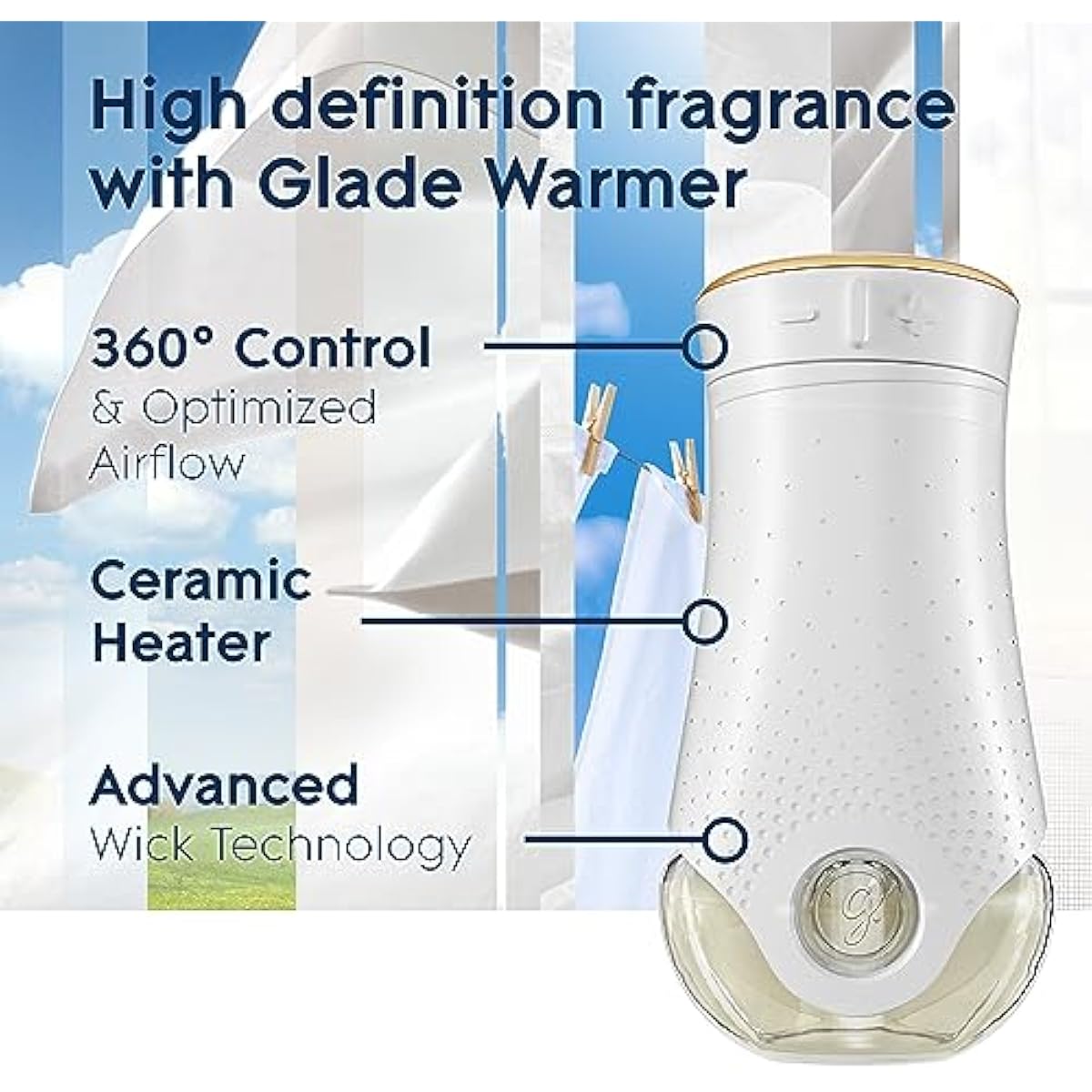 Glade PlugIns Refills Air Freshener, Scented and Essential Oils for Home and Bathroom, Clean Linen, 6.7 Fl Oz, 10 Count
