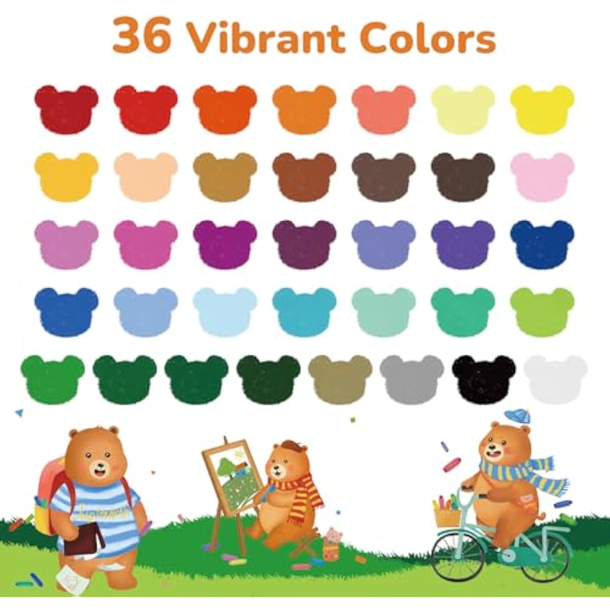JUPITEARTH 36 Color Twist Crayons for Toddlers 1-3 and Kids 4-8, Non-Toxic Washable Crayons 2-4, Ultra-Silky Easy-Grip Art Supplies, Ideal Coloring Gift for Boys and Girls