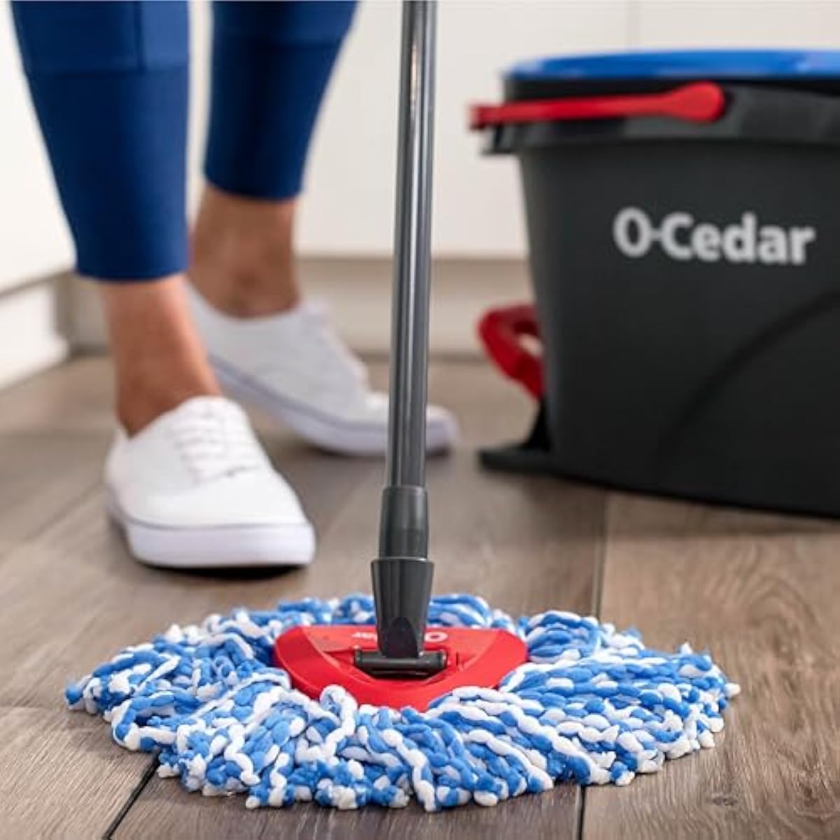 O-Cedar RinseClean Spin Mop & Bucket System | Clean with Water | Removes 99% of Bacteria