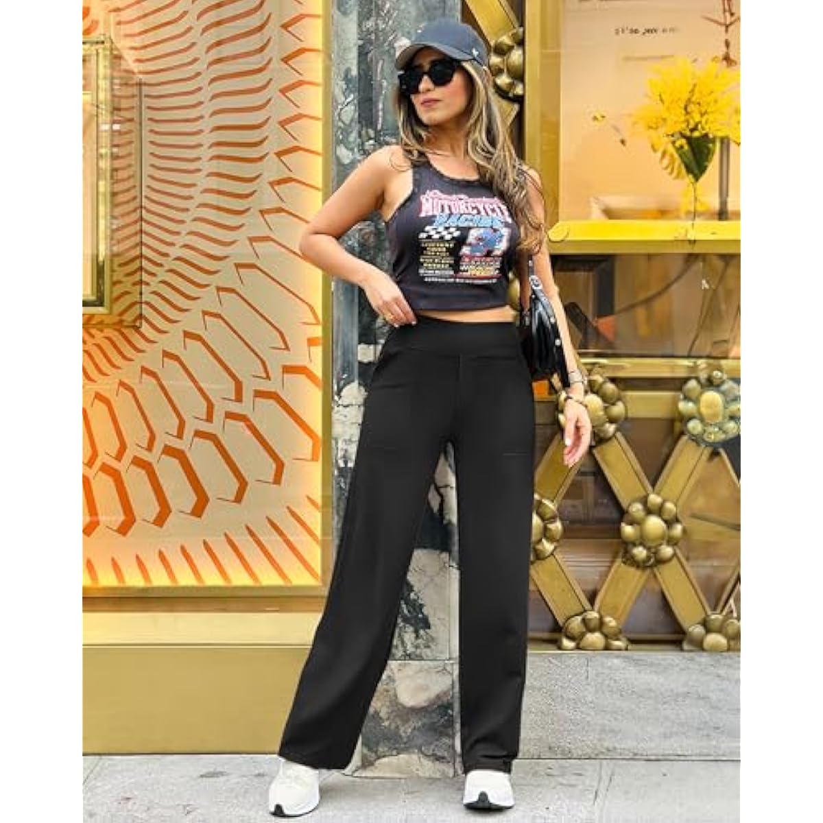 G4Free EverGoing Yoga Pants Women Wide Leg Pants with Pockets High Waist Stretch Dress Casual Sweatpants Petite/Regular/Tall