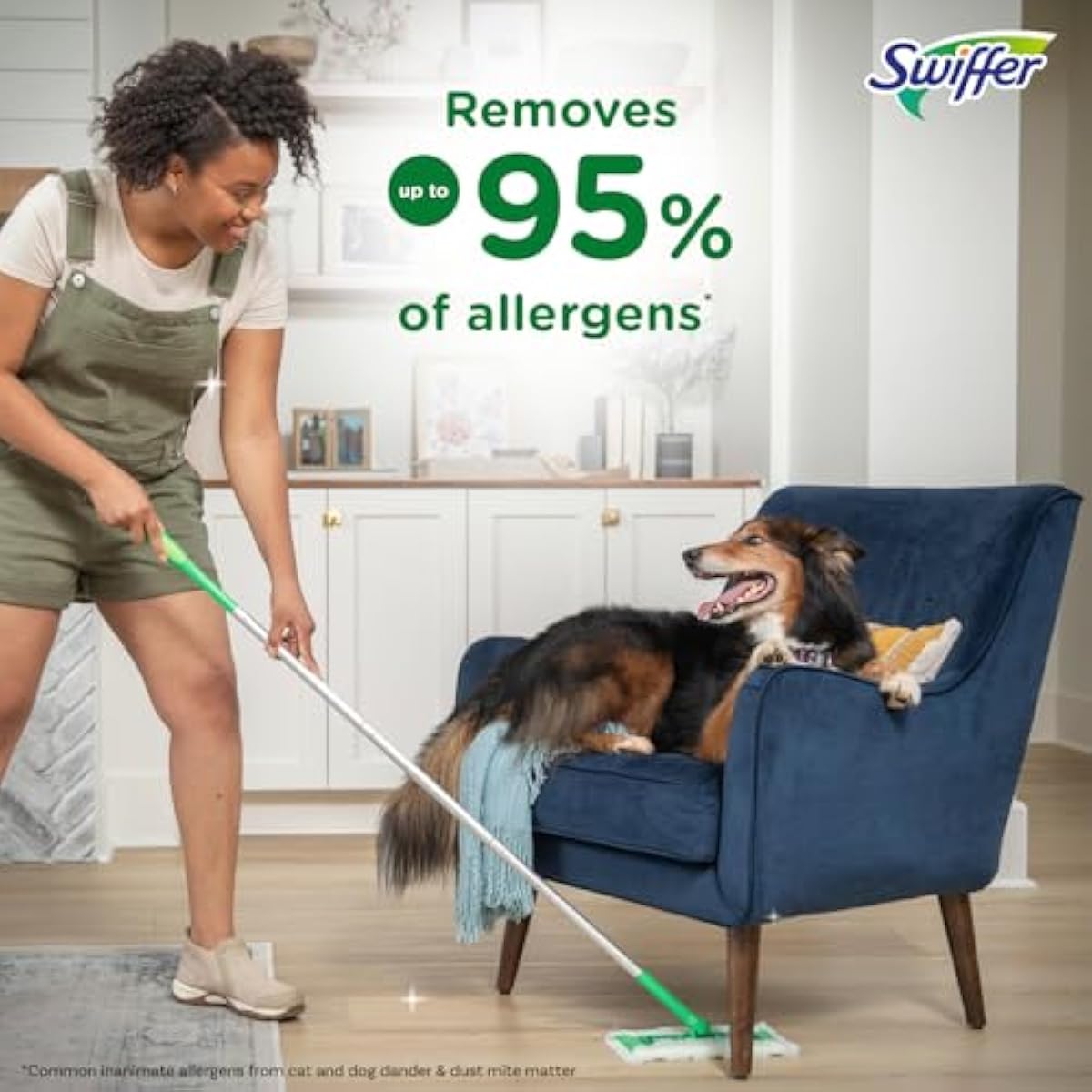 Swiffer Sweeper 2-in-1 Mops for Floor Cleaning, Dry and Wet Multi Surface Floor Cleaner, Sweeping and Mopping Starter Kit, Includes 1 Mop + 19 Refills, 20 Piece Set