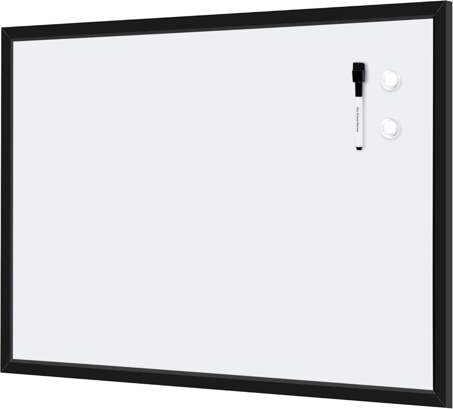 Amazon Basics Magnetic Dry Erase Whiteboard, 24" x 18", Aluminum Frame, Silver/White, Presentation Board for Writing Notes