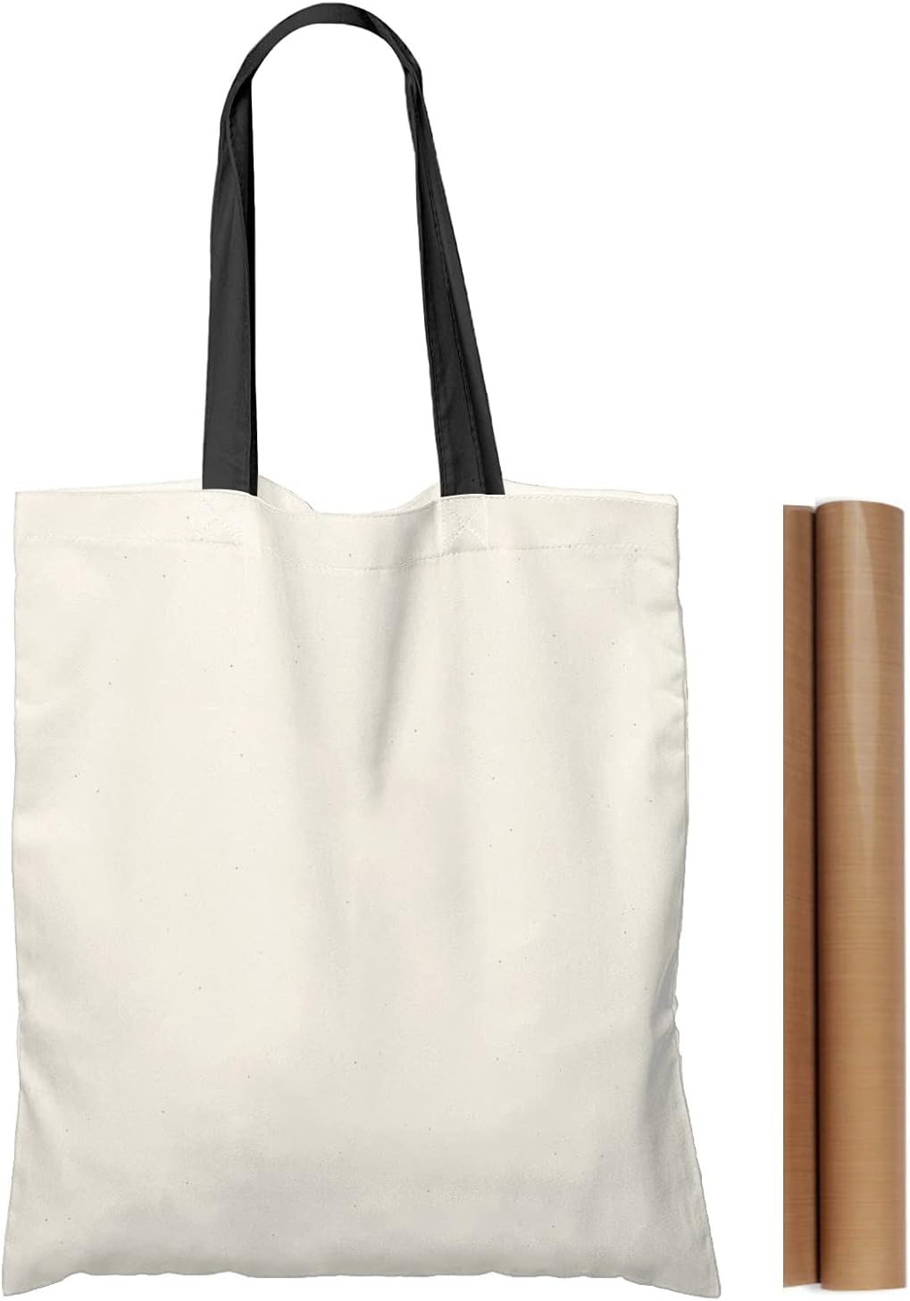 NPBAG 25 Pack 15'' X 16'' Natural Cotton Tote Bags, Lightweight Blank Bulk Cloth bags with 1pc of PTFE Teflon Sheet