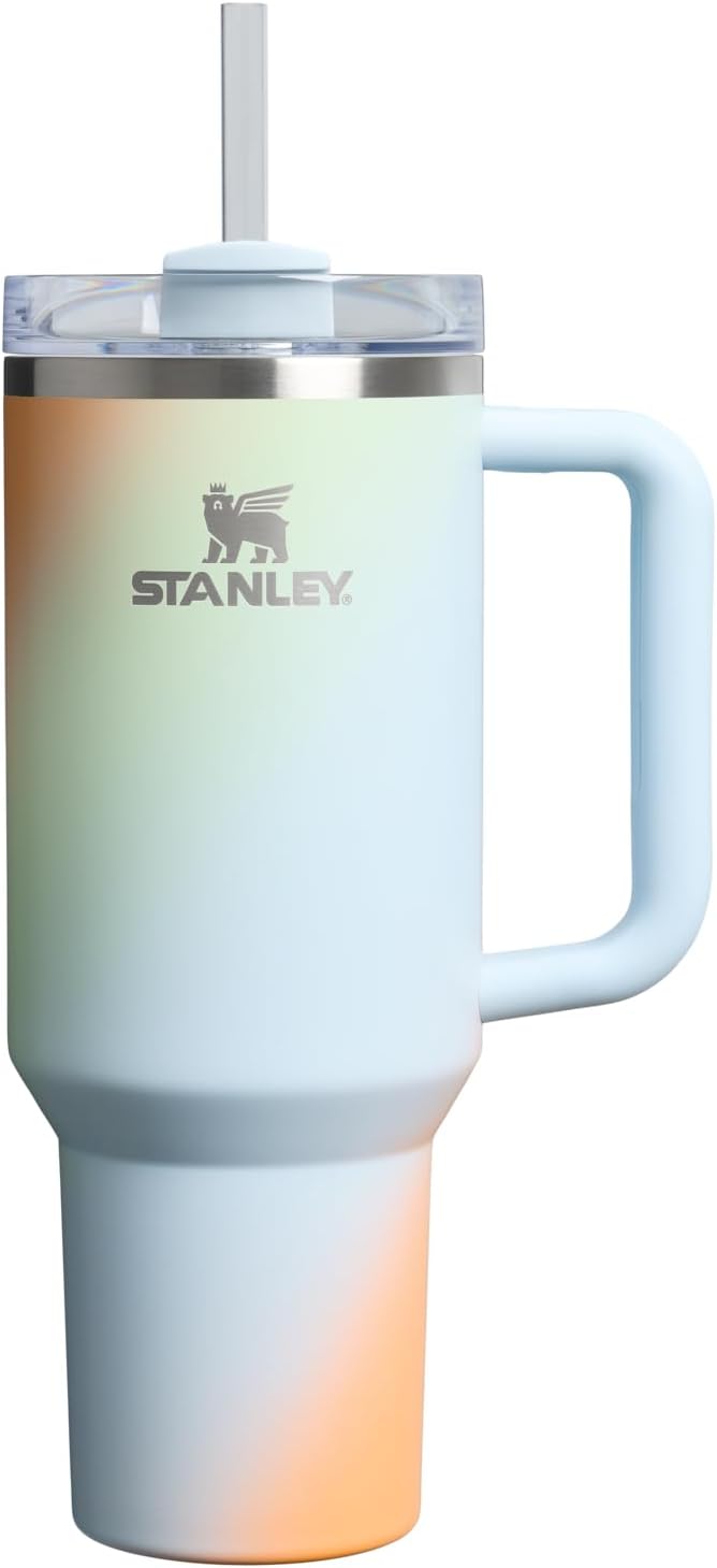 STANLEY Quencher H2.0 Tumbler with Handle and Straw 40 oz | Flowstate 3-Position Lid | Cup Holder Compatible for Travel | Insulated Stainless Steel Cup | BPA-Free | Cherry Blossom