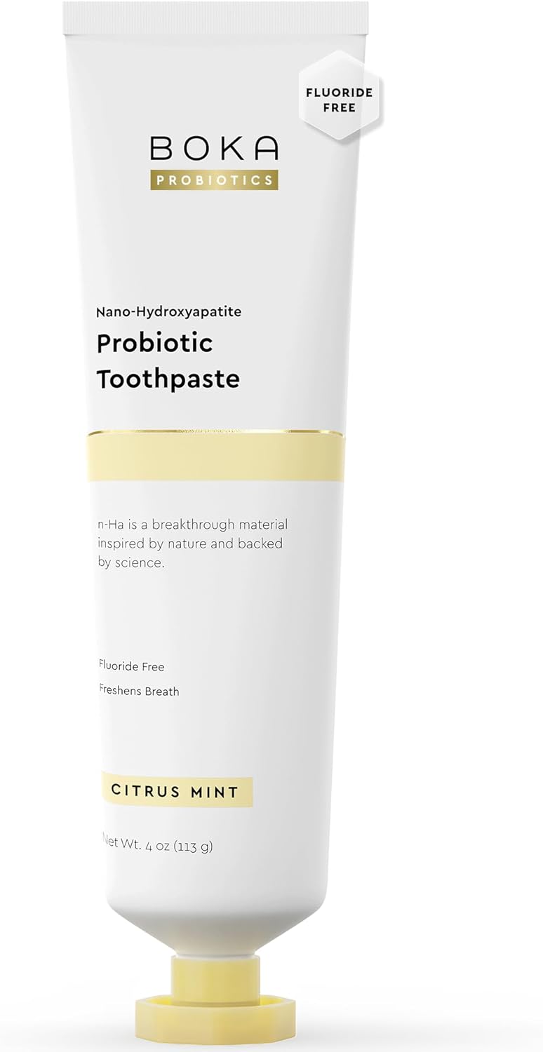 Boka Fluoride Free Toothpaste, Nano Hydroxyapatite Toothpaste, Appropriate for Sensitive Teeth - for Adult Oral Care - Ela Mint Flavor, 4 Fl Oz 1Pk US Manufactured