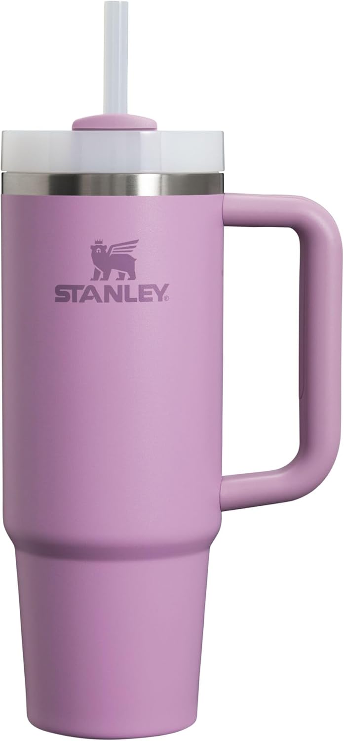 STANLEY Quencher H2.0 Tumbler with Handle and Straw 40 oz | Flowstate 3-Position Lid | Cup Holder Compatible for Travel | Insulated Stainless Steel Cup | BPA-Free | Cherry Blossom
