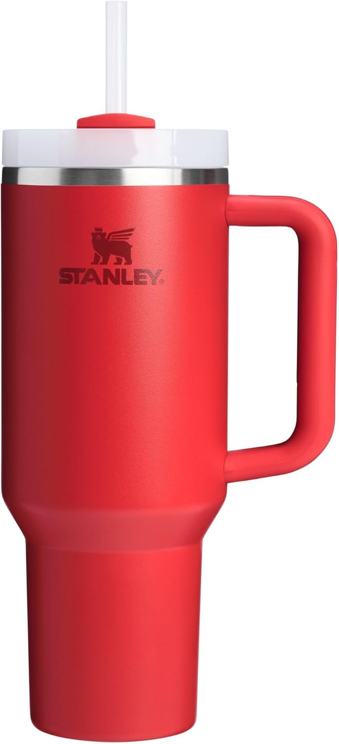 STANLEY Quencher H2.0 Tumbler with Handle and Straw 40 oz | Flowstate 3-Position Lid | Cup Holder Compatible for Travel | Insulated Stainless Steel Cup | BPA-Free | Cherry Blossom