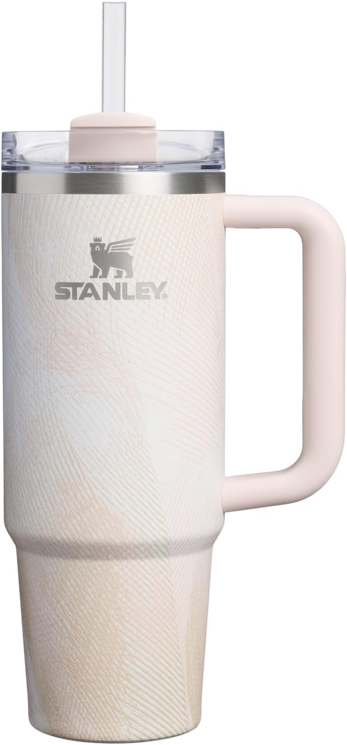 STANLEY Quencher H2.0 Tumbler with Handle and Straw 40 oz | Flowstate 3-Position Lid | Cup Holder Compatible for Travel | Insulated Stainless Steel Cup | BPA-Free | Cherry Blossom
