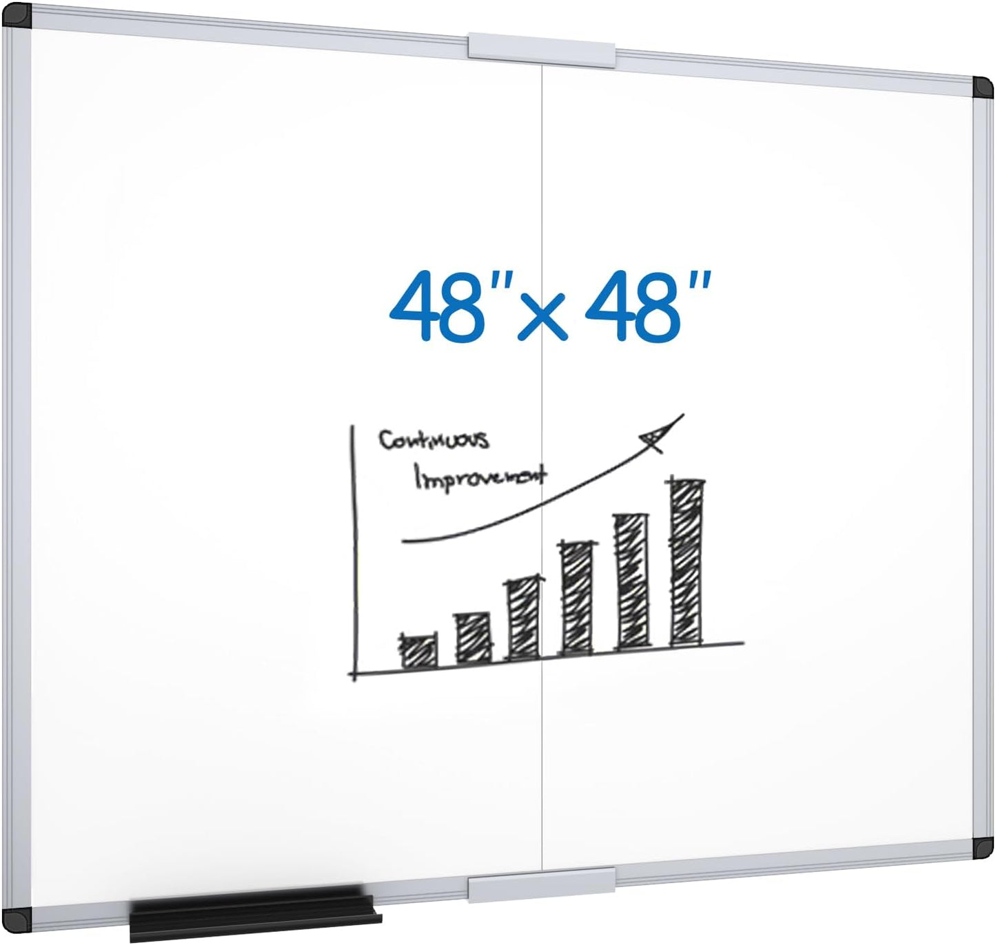 VIZ-PRO Magnetic Dry Erase Board, 36 X 24 Inches, Silver Aluminium Frame