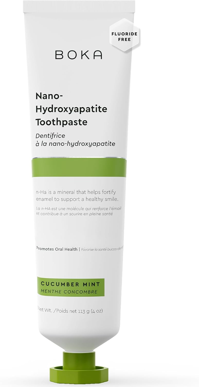 Boka Fluoride Free Toothpaste, Nano Hydroxyapatite Toothpaste, Appropriate for Sensitive Teeth - for Adult Oral Care - Ela Mint Flavor, 4 Fl Oz 1Pk US Manufactured