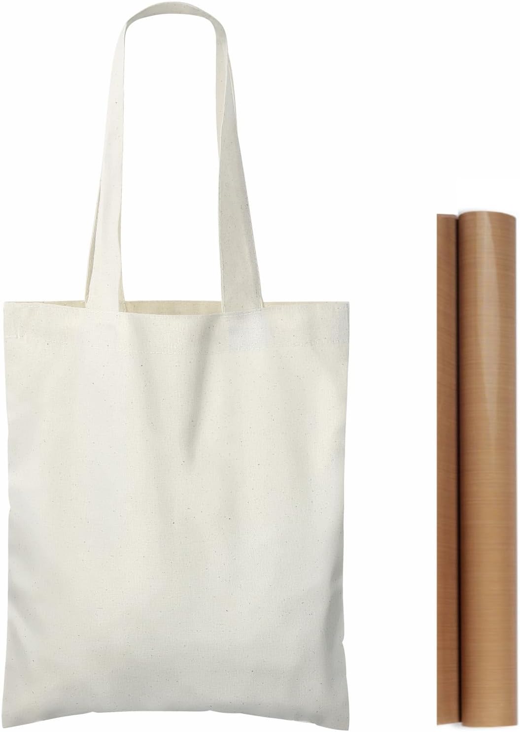 NPBAG 25 Pack 15'' X 16'' Natural Cotton Tote Bags, Lightweight Blank Bulk Cloth bags with 1pc of PTFE Teflon Sheet