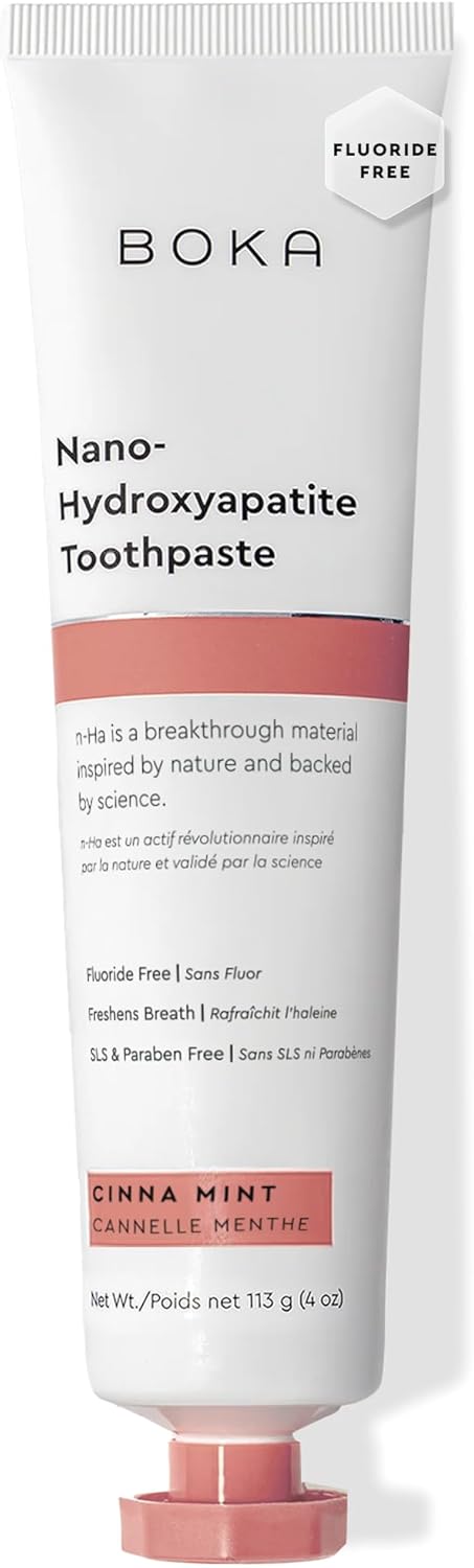 Boka Fluoride Free Toothpaste, Nano Hydroxyapatite Toothpaste, Appropriate for Sensitive Teeth - for Adult Oral Care - Ela Mint Flavor, 4 Fl Oz 1Pk US Manufactured