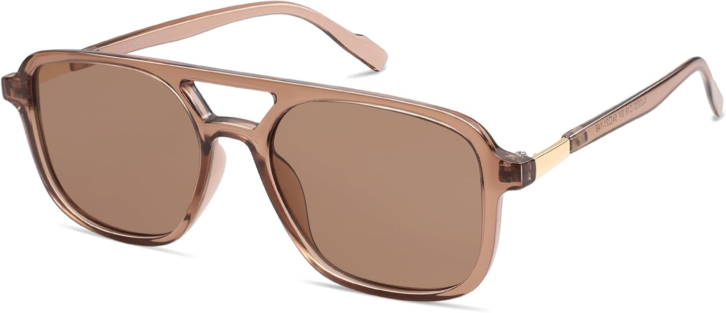 SOJOS Retro Aviator Sunglasses for Women Men,Trendy Rectangle Womens Mens Shades Sun Glasses SJ2202