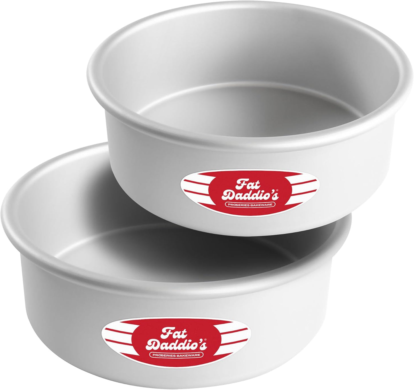 Fat Daddio's Anodized Aluminum Round Cake Pans, 2 Piece Set, 8 x 2 Inch