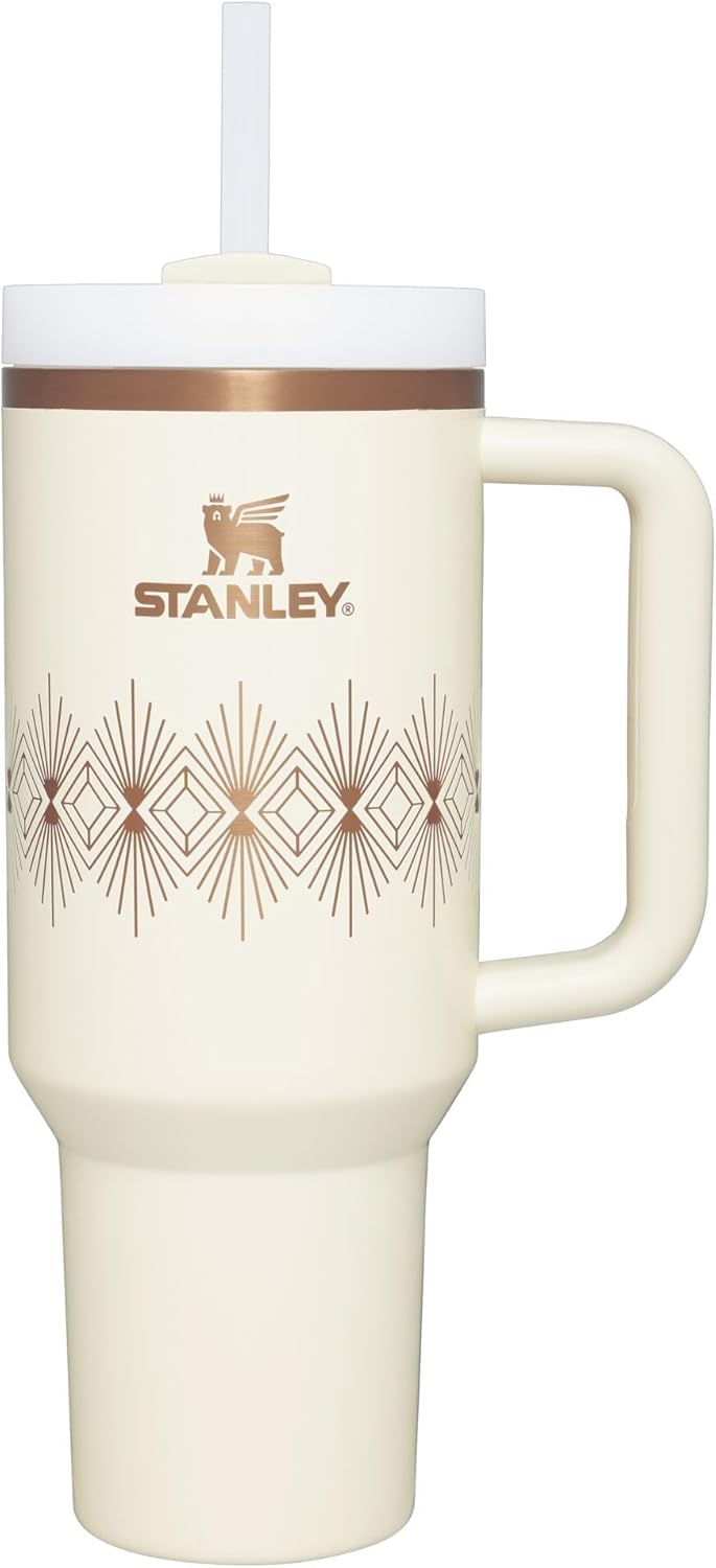 STANLEY Quencher H2.0 Tumbler with Handle and Straw 40 oz | Flowstate 3-Position Lid | Cup Holder Compatible for Travel | Insulated Stainless Steel Cup | BPA-Free | Cherry Blossom