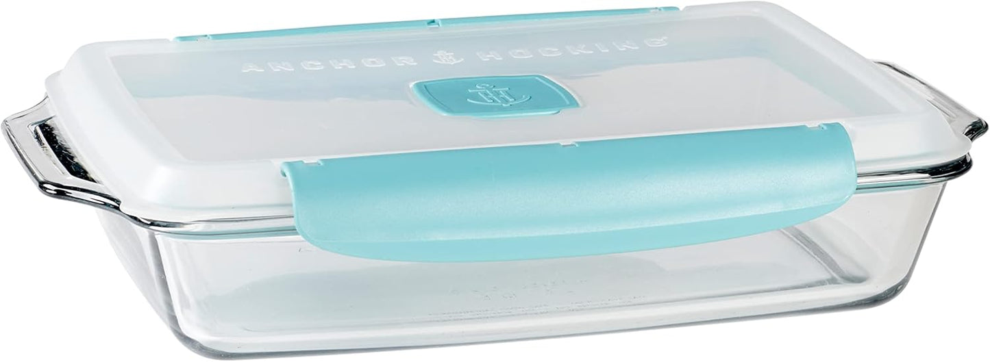 Anchor Hocking 3 Quart Glass Baking Dish with Lid, Insulated Carrier & Hot/Cold Pack